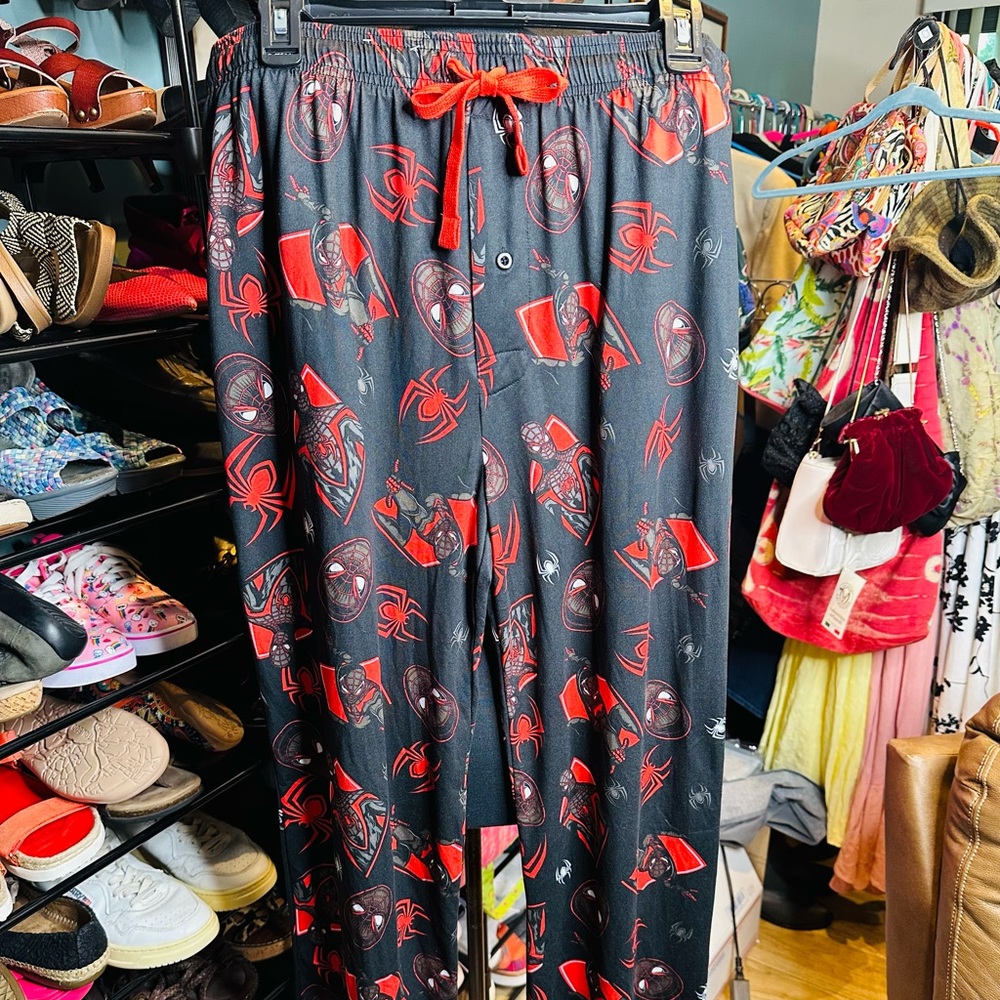 Marvel Spider-Man Miles Morales Sleep Loungewear Pants Red Black Size Large